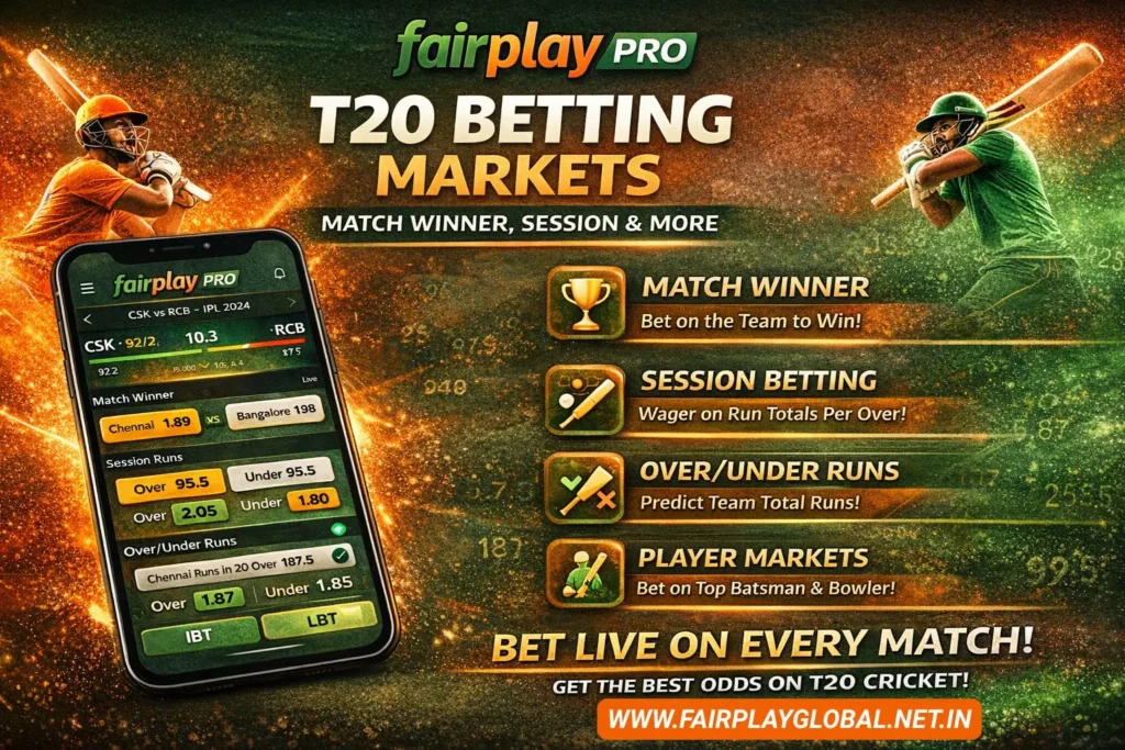 Fairplay Pro T20 Betting Markets Match Winner, Session & More